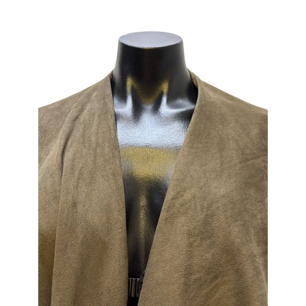 Biya Johnny Was Olive Hooded Embroidered Open-Front Jacket M - Picture 6 of 9